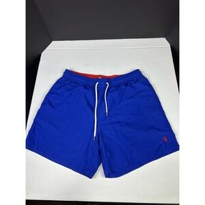 Polo Ralph Lauren Swim Trunks Shorts Mens L Navy Blue Pony Logo Lined Cut Tag